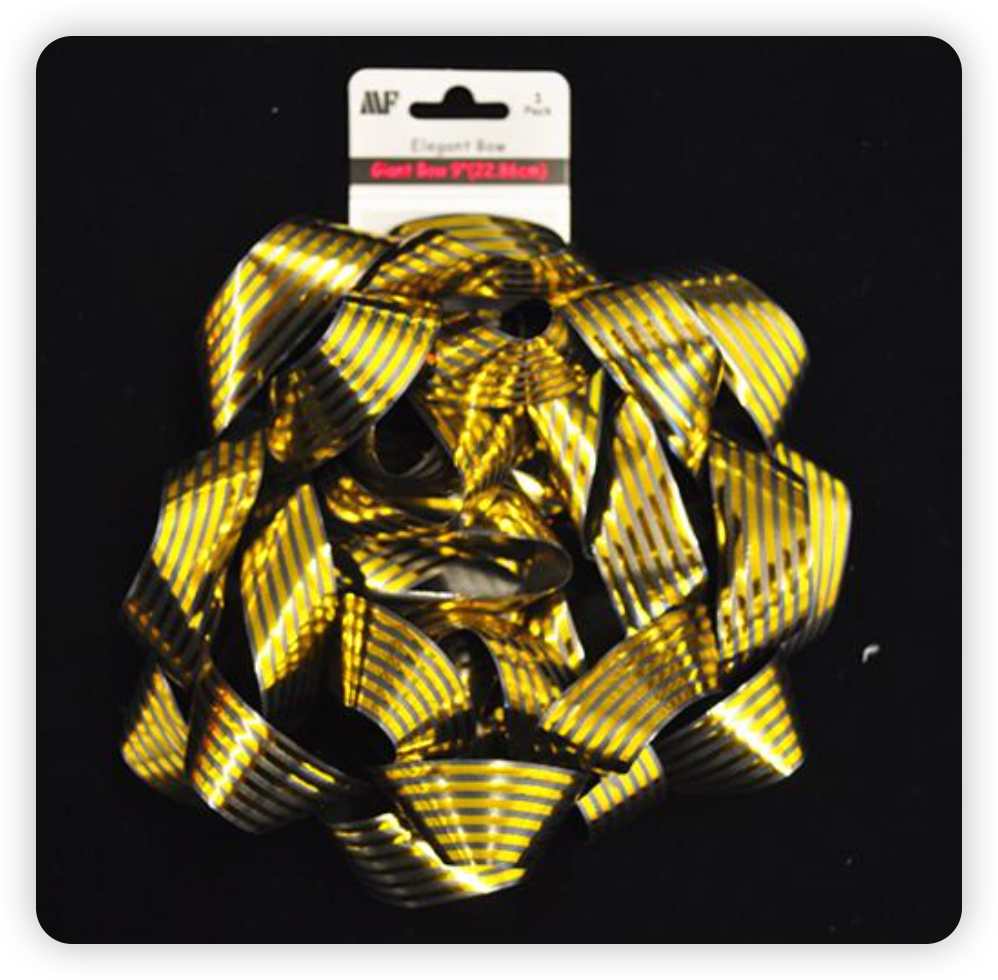 Jumbo Star Bow 9inch 25MMX30LOOPSx9"