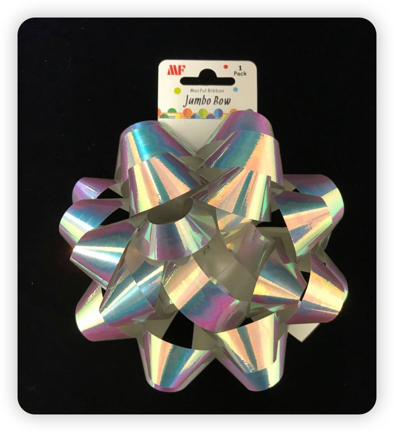 2 Tone Fluorescent Ribbon Star Bow 19mmx15cm