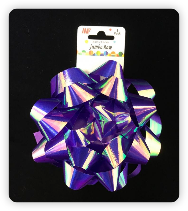 2 Tone Fluorescent Ribbon Star Bow 19mmx15cm