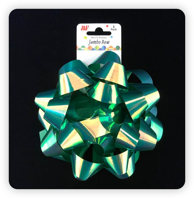 2 Tone Fluorescent Ribbon Star Bow 19mmx15cm