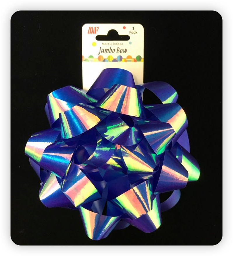 2 Tone Fluorescent Ribbon Star Bow 19mmx15cm