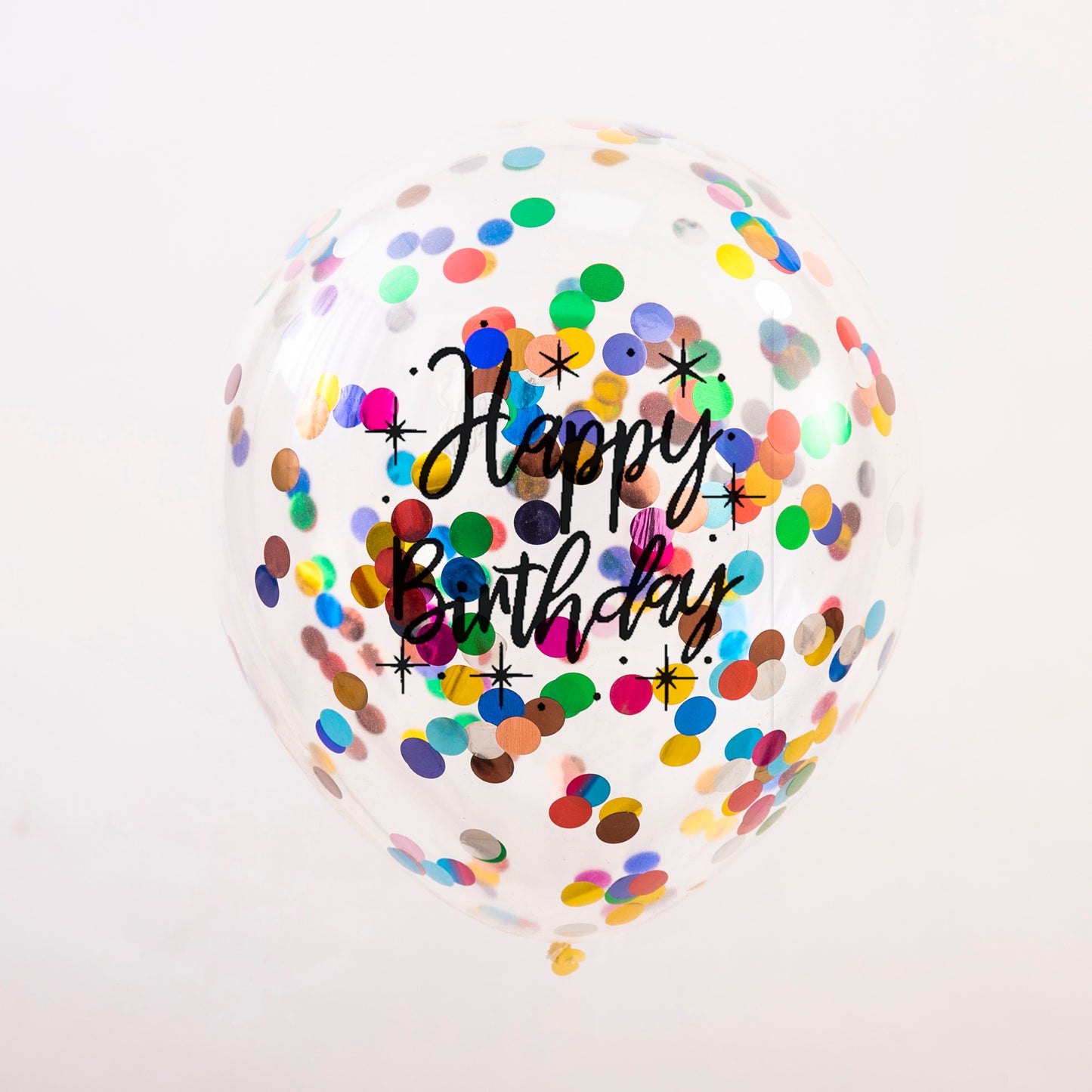 Confetti Balloons with Birthday Printed, 30cm, Pk6