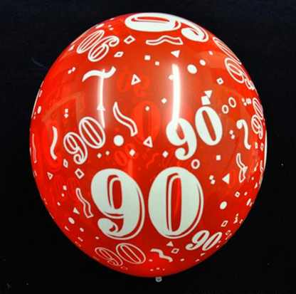 Full Print Balloons with age Pk6, 30cm