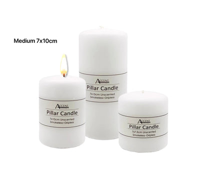 UNSCENTED WHITE PILLAR CANDLE