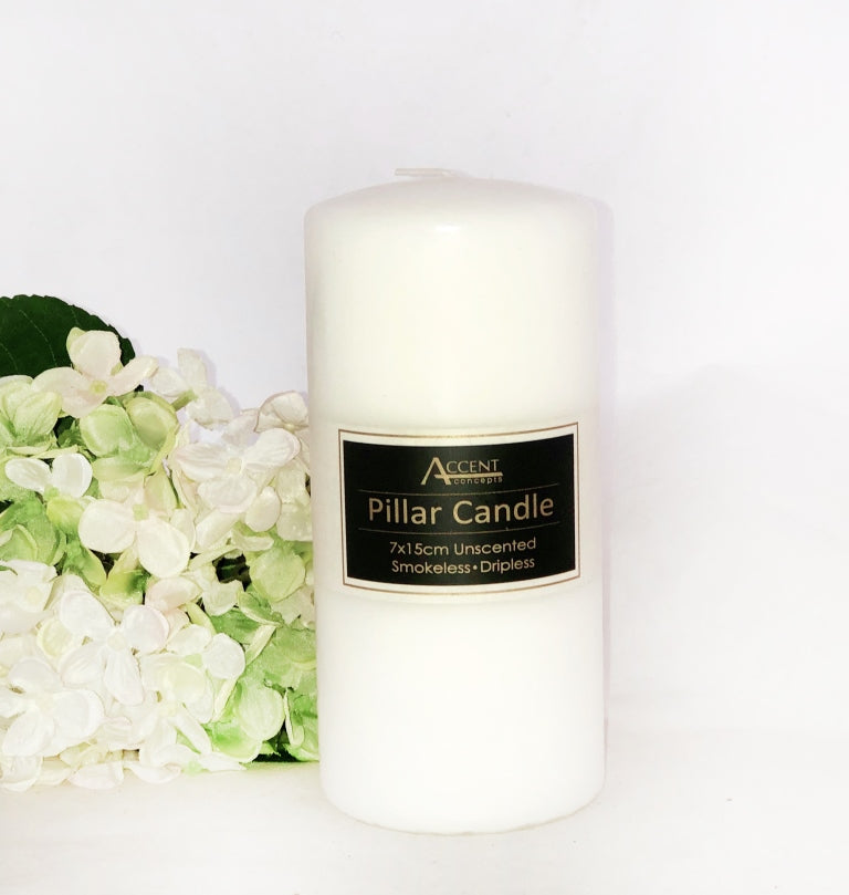 UNSCENTED WHITE PILLAR CANDLE