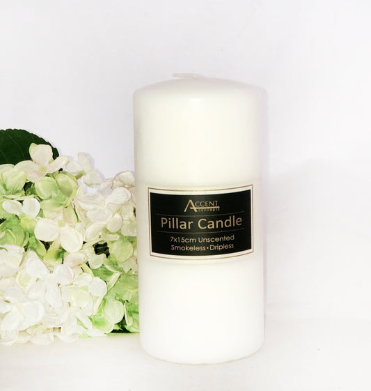 UNSCENTED WHITE PILLAR CANDLE