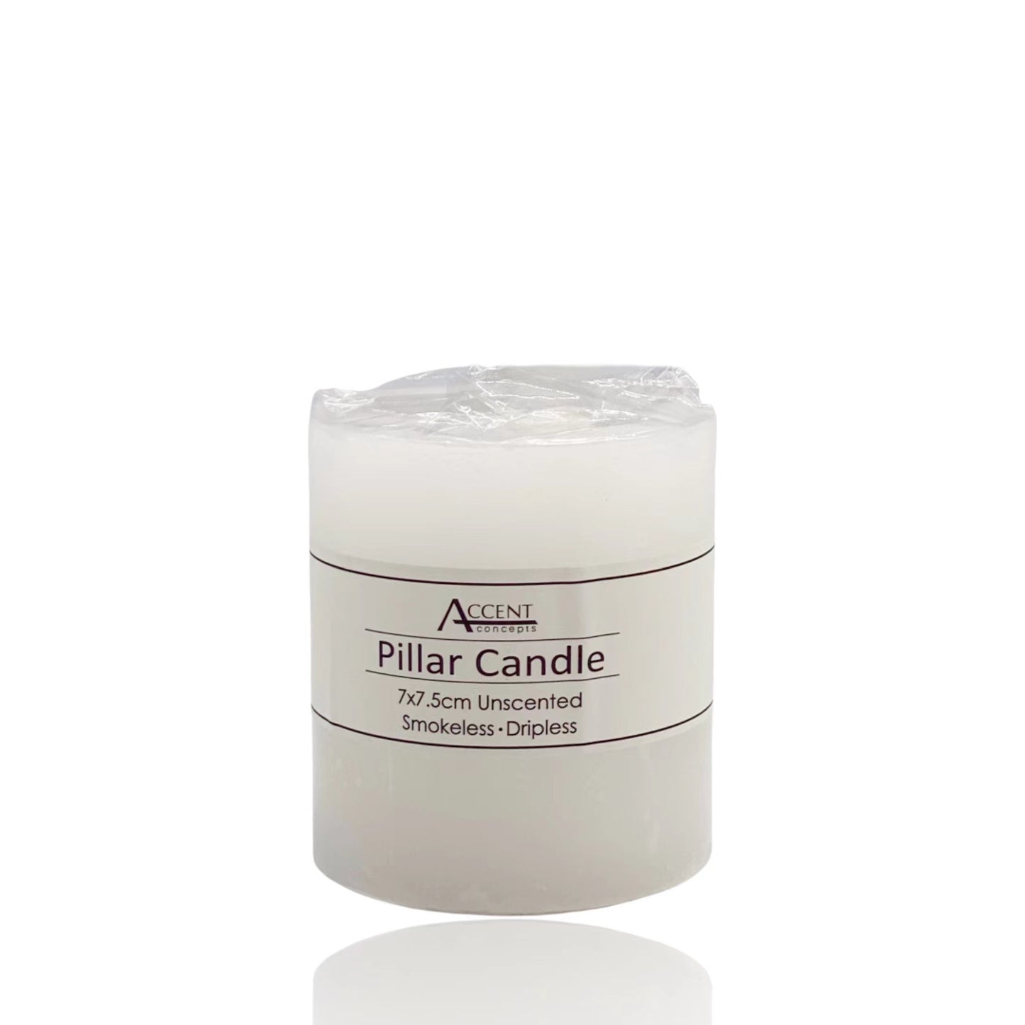 WHITE PILLAR CANDLE 7x7.5CM 250G