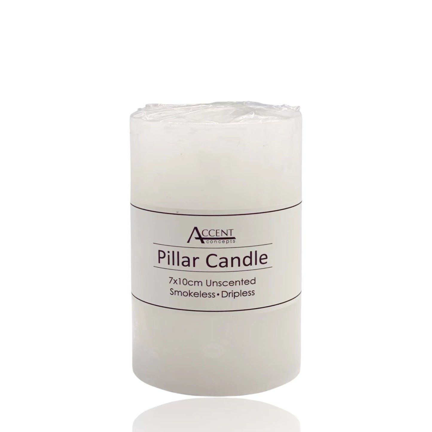 WHITE PILLAR CANDLE 7x10CM 335G