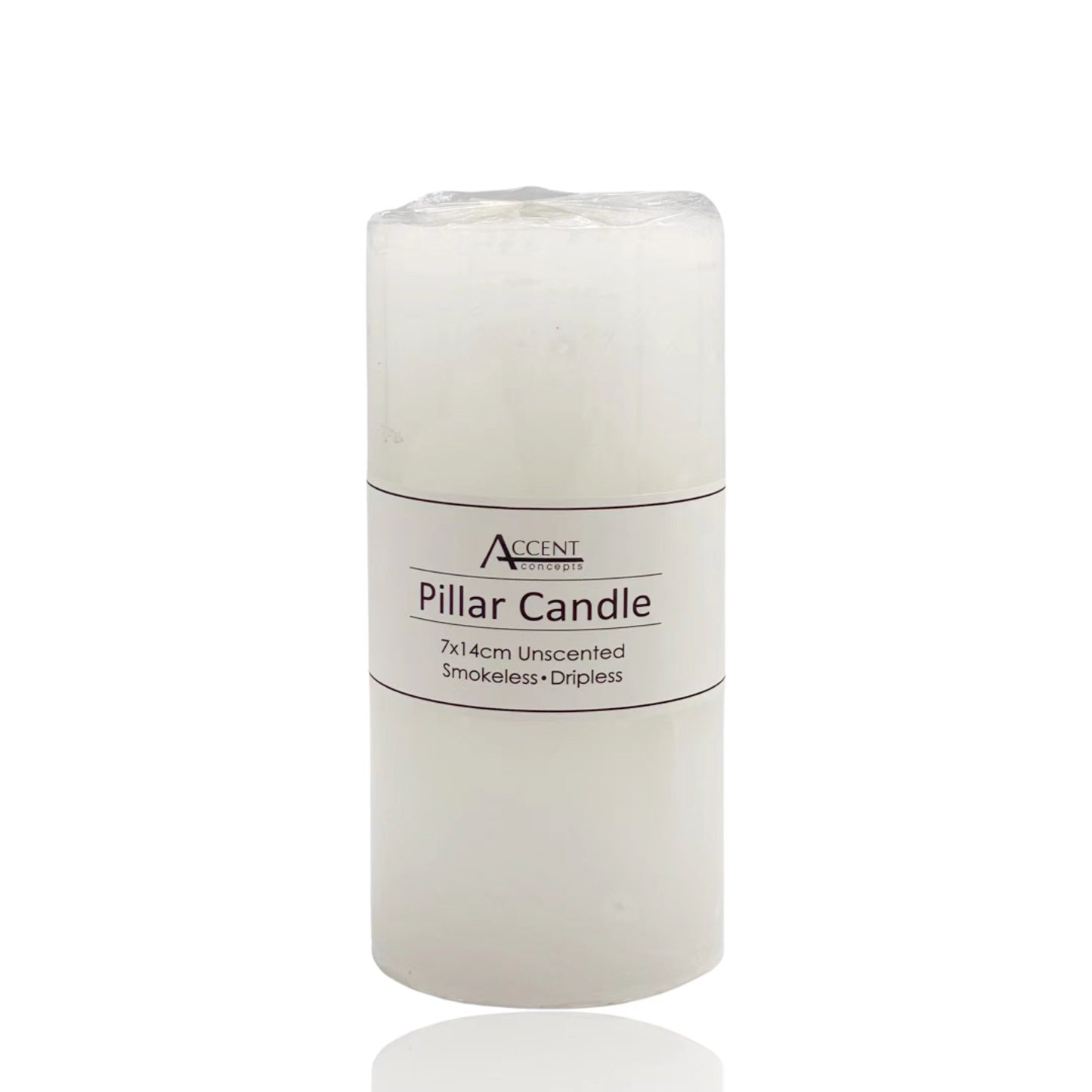 WHITE PILLAR CANDLE 7x14CM 457G