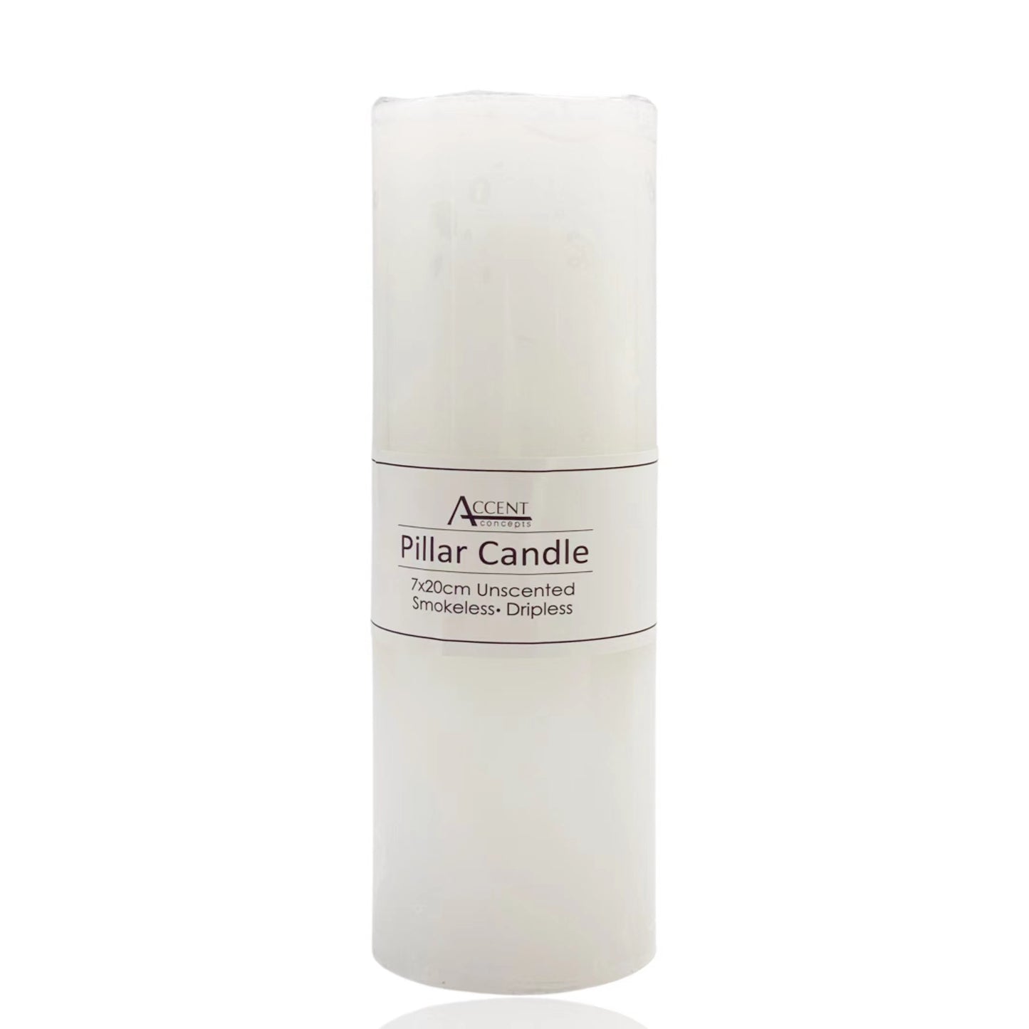 WHITE PILLAR CANDLE 7x20CM 670G