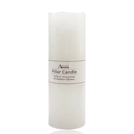 WHITE PILLAR CANDLE 7x20CM 670G