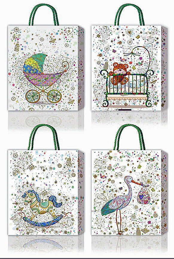 Premium Gift Bags, New Born Baby, Foil