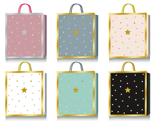 Premium Gift Bags, Foil Star