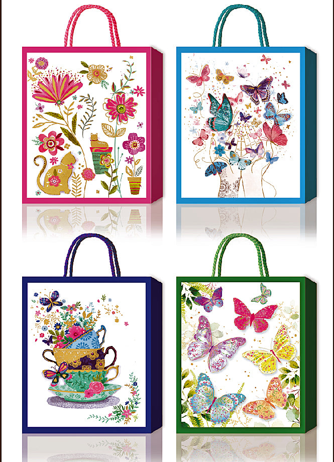 Premium Gift Bags, Foil Butterfly