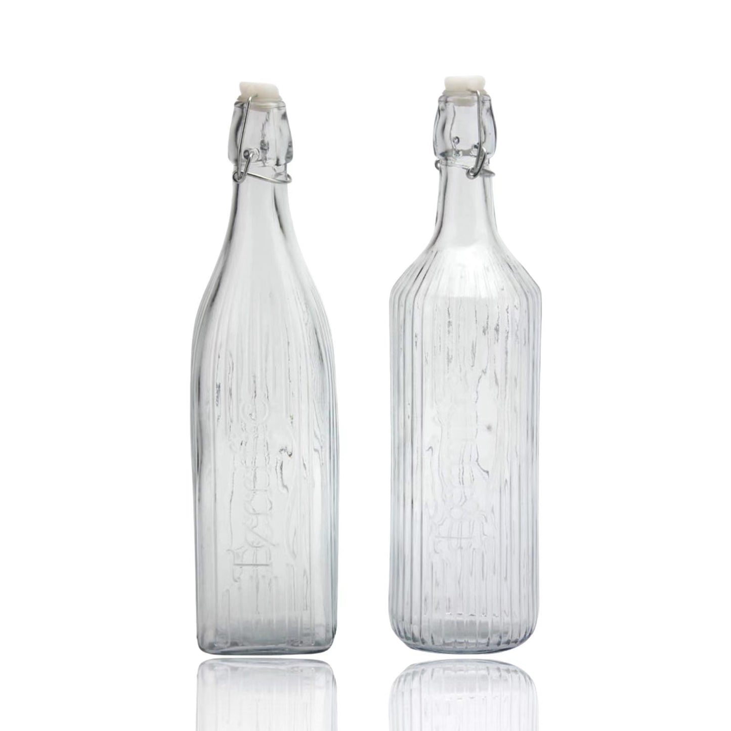 Glass Water Bottle Clear 1000ml