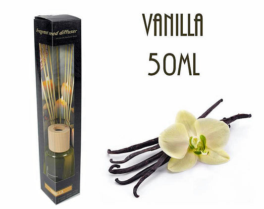 SCENTED OIL DIFFUSER VANILLA INCLUDING 8 RATTAN STICK 50ml