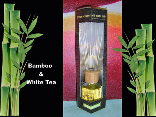 SCENTED OIL DIFFUSER BAMBOO WHITE TEA INCLUDING 8 RATTAN STICK 50ml