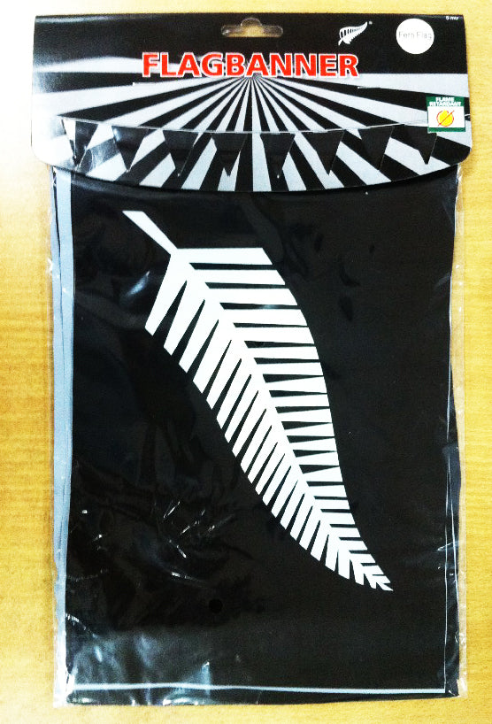 Polyester Flags, NZ Fern Design, 5M, 10 Rectangle Flags, 20x30cm,