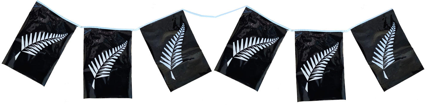 Polyester Flags, NZ Fern Design, 5M, 10 Rectangle Flags, 20x30cm,