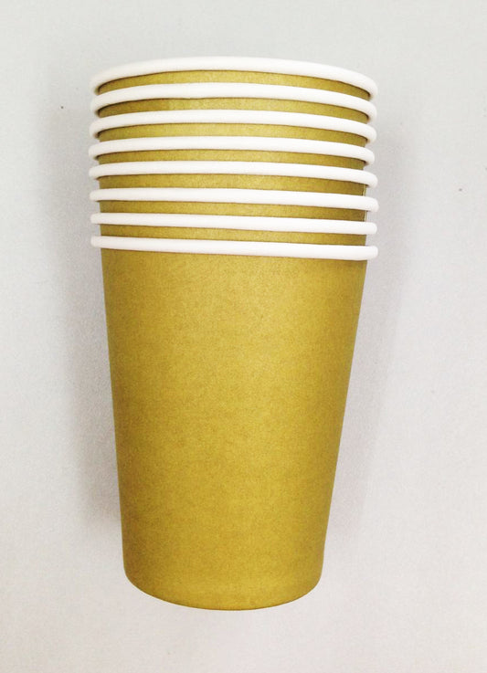 Cups Metallic Gold 250ml Pk8