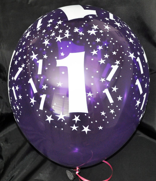 Full Print Balloon 1st, 30cm, Pk6