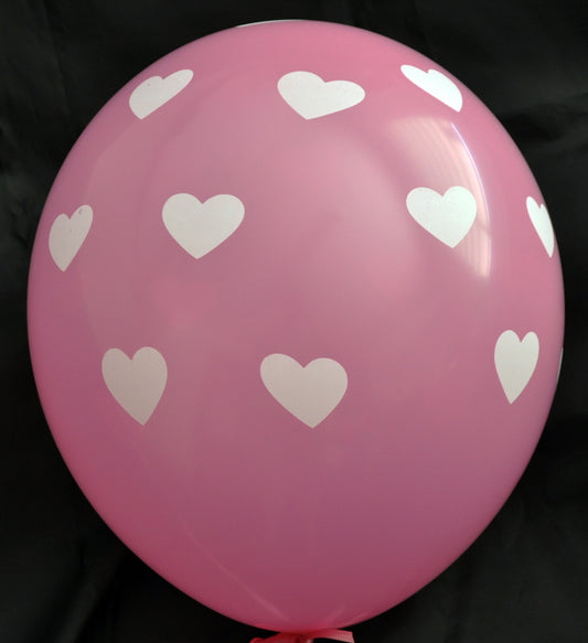 Full Print Balloons Heart, 30cm, Pk6