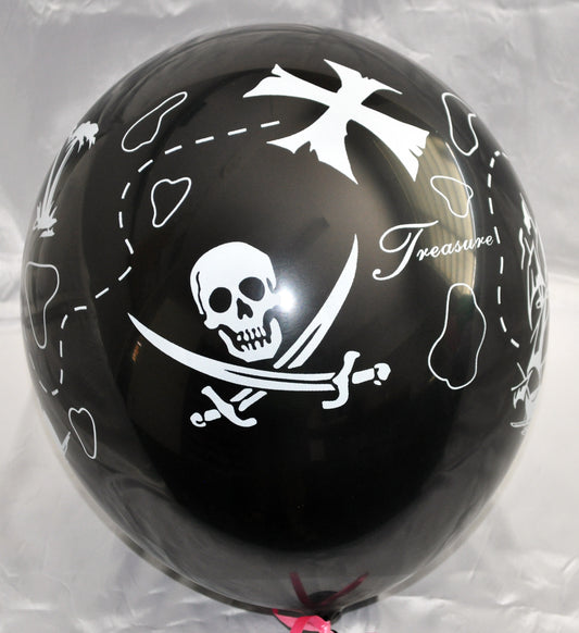 Full Print Balloons CrossBone, 30cm, Pk6