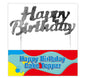 Cake Topper Birthday Pk1 22cm, Letter 7cm