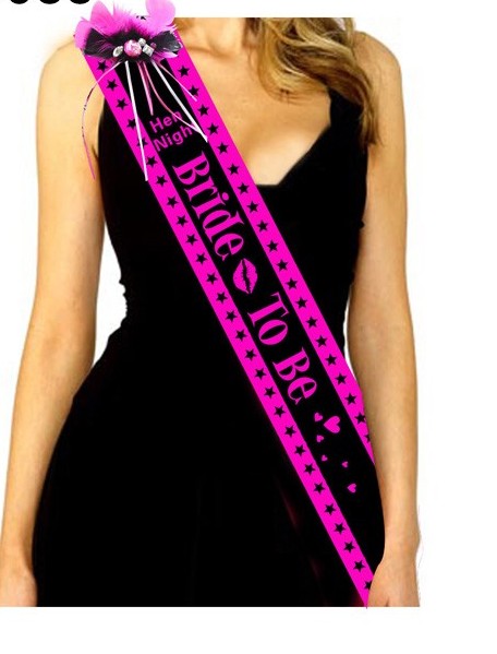 Bride To Be Sash Black Standard Size