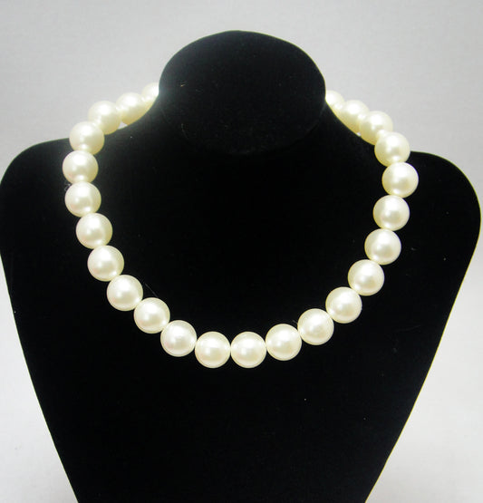 Hen's Party Pearl Necklace  White  16mmx50cm, 1pc/bag+header