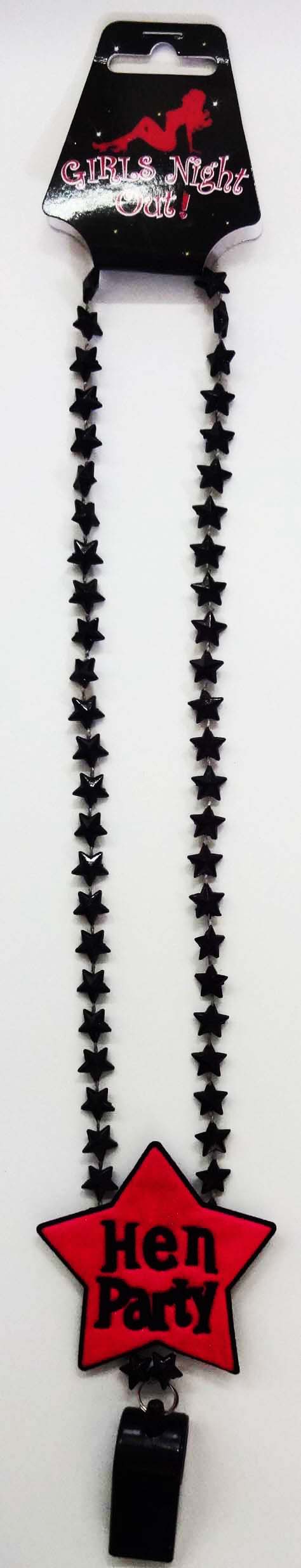 Hen's Party Necklace.Black with Wistle 1PCS/BAG