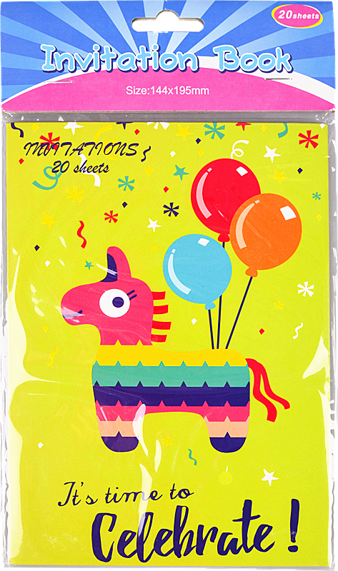 Invitation Pad  Pk20  Celebration 19.5X14.4CM