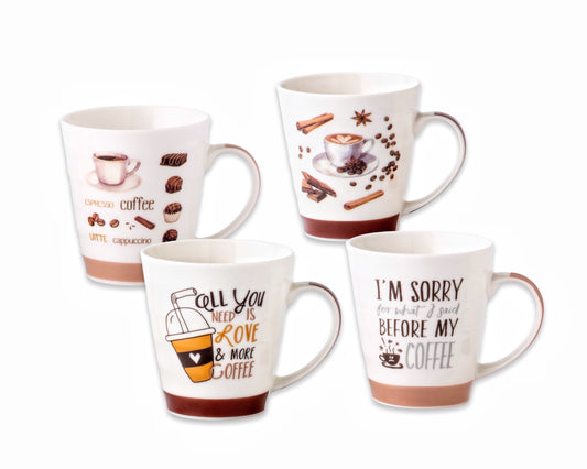 COFFEE TIME MUG 4 designs assist Packing Ramdon Delivery 340ml