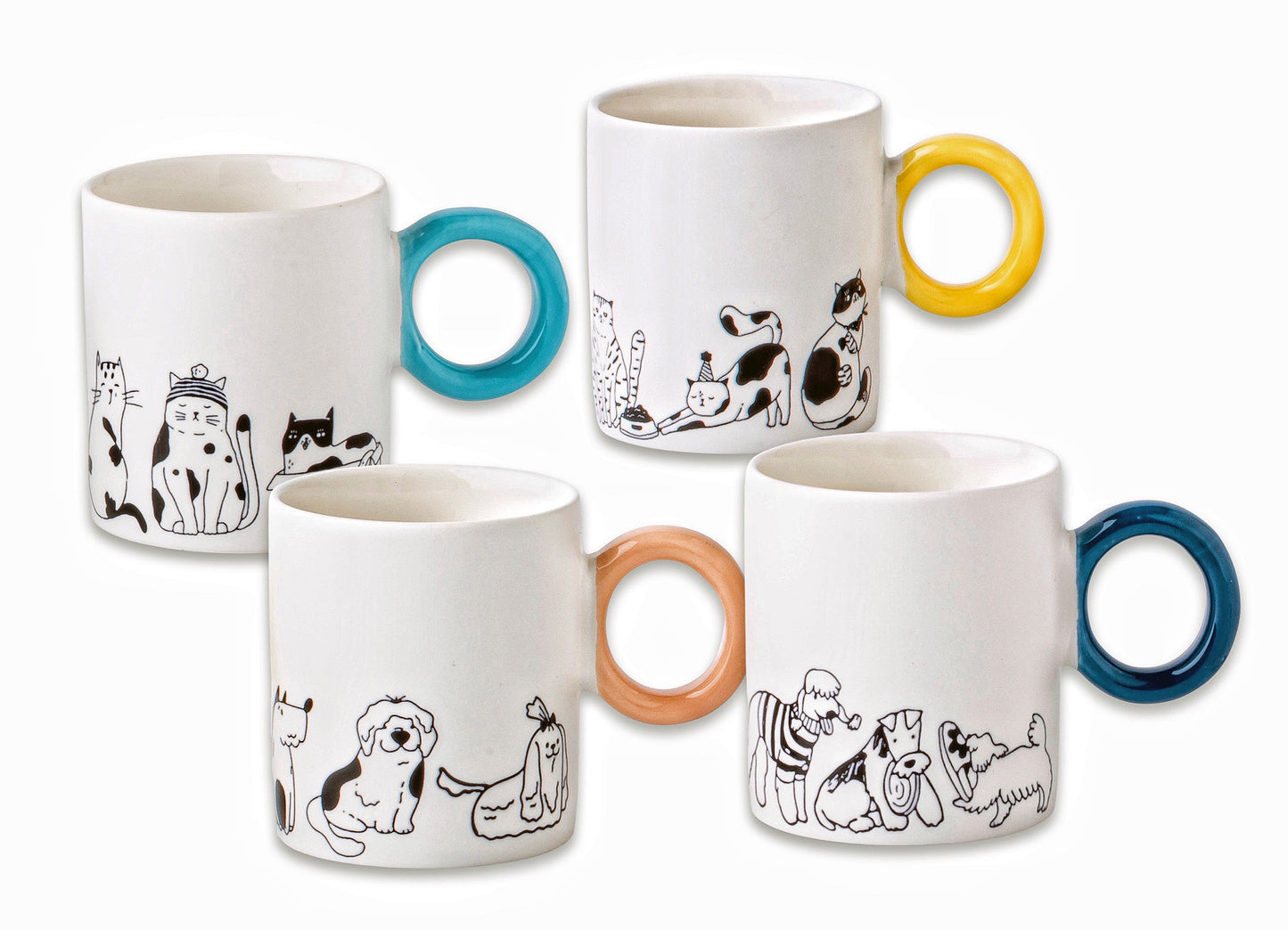 COFFEE MUG DOG & CAT 4 designs assist Packing Ramdon Delivery 380ml