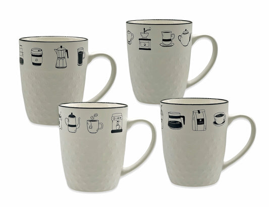 EMBOSSED MUG 4 designs assist Packing Ramdon Delivery 340ml