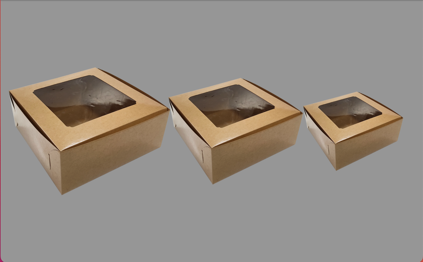 Cake Box, Kraft Board +window 25x25x10cm