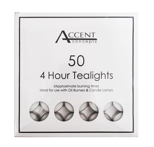 ACCENT 4 HOUR TEALIGHT CANDLES PK50