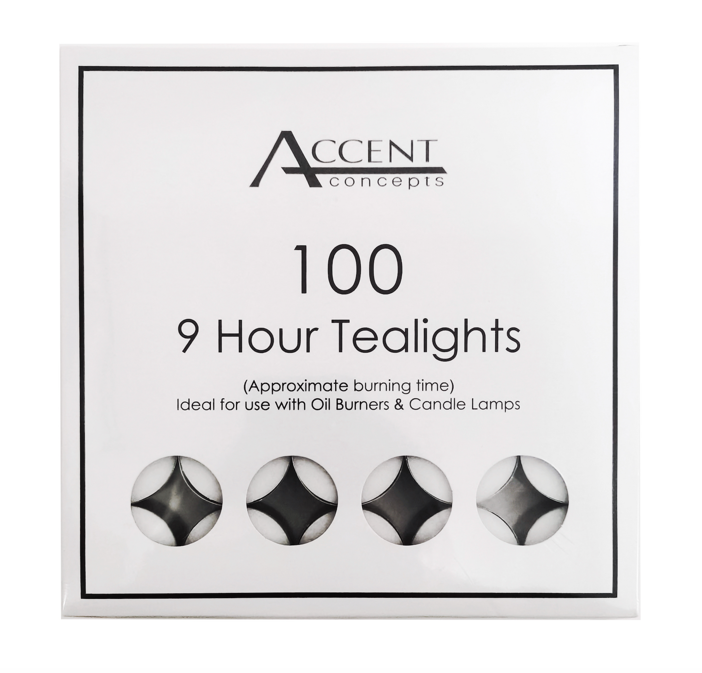 ACCENT 9 HOUR TEALIGHT CANDLES PK100