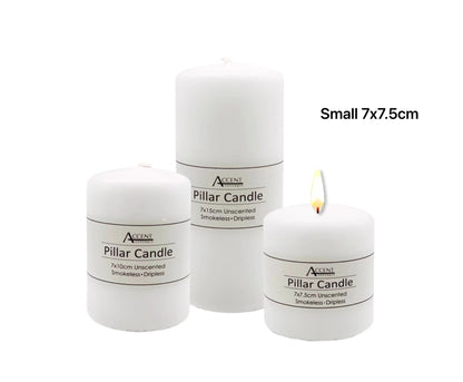 UNSCENTED WHITE PILLAR CANDLE