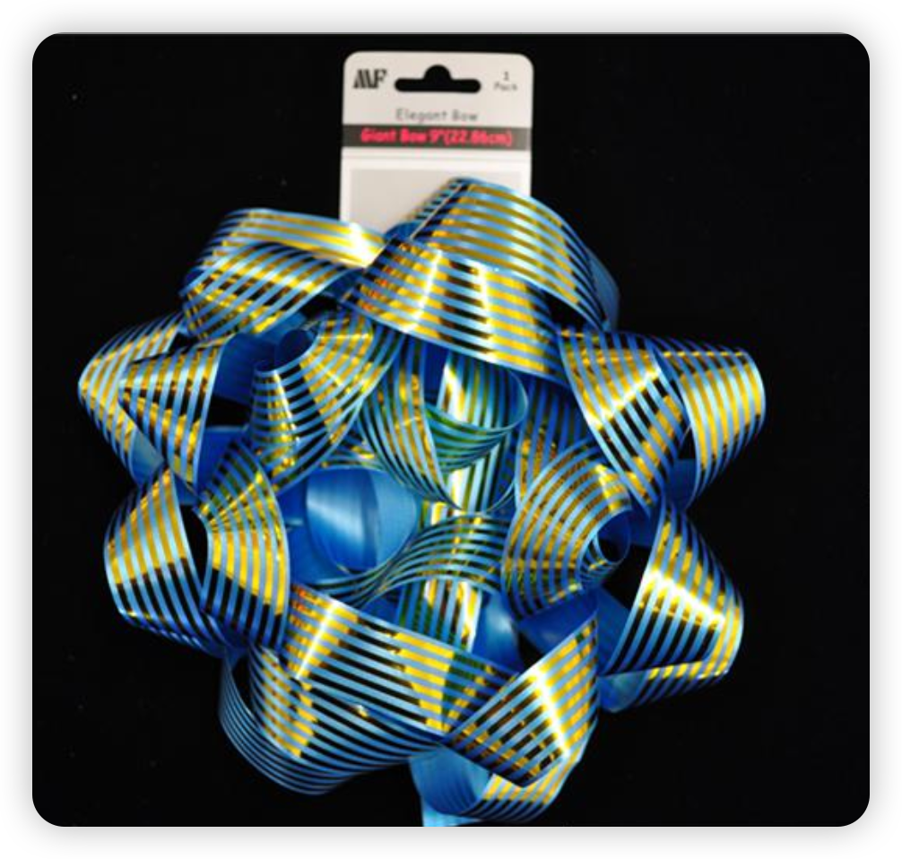 Jumbo Star Bow  9inch 25MMX30LOOPSx9"